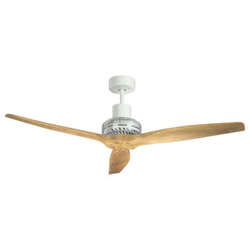 Star Propeller White Ceiling Fan, Colonial Maple
