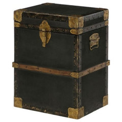 Chrome and Leather Vintage Steamer Trunk - Andrew Martin | OROA Trade