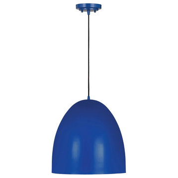 3 Light Dome Pendant in Classical Style - 19 Inches Wide by 18 Inches High-Blue