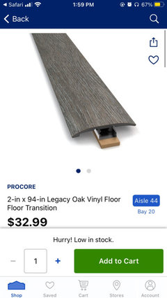 ProCore 2-in x 94-in Legacy Oak Floor Transition ProCore 2-in x 94-in Legacy Oak Floor Transition