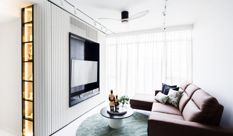 Houzz Tour: Curves Add Some Playfulness to a Monochromatic Condo