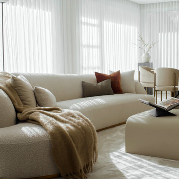 Reya Curved Sectional and Cascadia Coffee Table