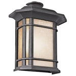Trans Globe Lighting - San Miguel 12" Pocket Lantern - The San Miguel Collection exhibits a unique pocket lantern that is perfect for adding supplemental lighting to any outdoor living space. The Mission/Craftsman tone allows the lantern to stand out as both functional and decorative as it lights up any outdoor setting.  Invoke the spirit of Spanish missions with the San Miguel Collection, uniquely blending features from Japanese gardens, Spanish missions, and Craftsman design.  Tea Stain Linen glass windows are metal trimmed. The San Miguel 12" Pocket Lantern provides great outdoor ornamentation while serving as a perfect source for added outdoor lighting. Truly a customer favorite!