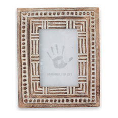 NOVICA Mughal Motifs And Wood Photo Frame  (4X6)