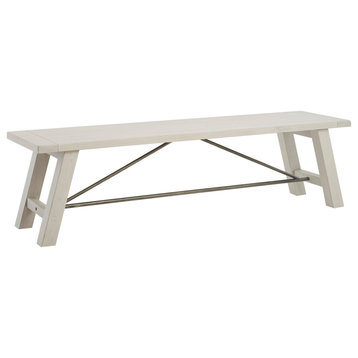 INK+IVY Sonoma Dining Bench, Reclaimed White