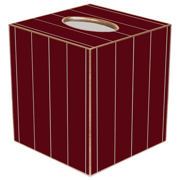 TB1579-Maroon Pin Stripe Tissue Box Cover