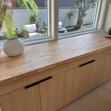 Custom Built-In Storage Cabinet Under Window | Modern Organic Design