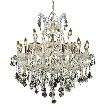 Elegant Lighting Maria Theresa 19-Light Crystal Chandelier, Chrome, Royal Cut, C