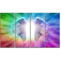 Angel Wings on Rainbow Background, Abstract Canvas Art Print, 48"x28 ...