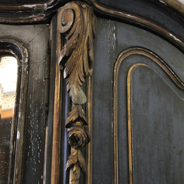 19th Century Louis XV Style French Polychromed Armoire