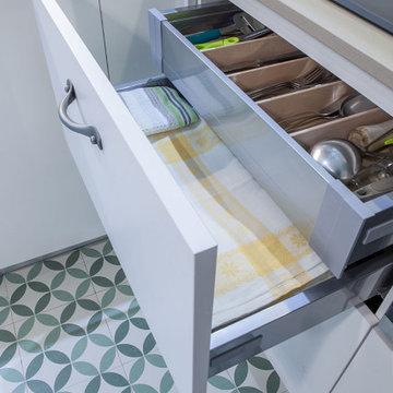 Estilo contemporáneo con tonos azul turquesa