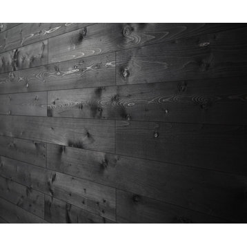 Peel and Stick Wood Planks for Walls and Ceilings, 19.5 sq. ft, Charcoal (Black)