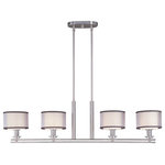Maxim Lighting International - Orion 4-Light Pendant, Satin Nickel - Brighten your home with the Orion Pendant light. This 4-light pendant can be hung alone or with another over the kitchen island or dining table. Finished in satin nickel with glass, the Orion Pendant complements nearly any existing color scheme.