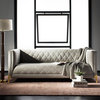 Safavieh Couture Luanna Diamond Trellis Sofa, Light Gray/Gold