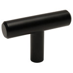 Cosmas - Cosmas 305FB Flat Black Euro Style T Bar Cabinet Knob - T-Style Knob with High Quality Flat Black Finish
