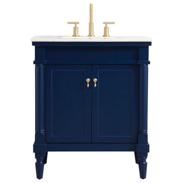 Lewis 30" Single Bathroom Vanity, Blue