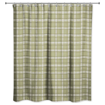 Green Multi Plaid 71x74 Shower Curtain