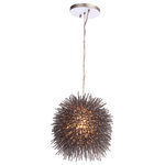 Varaluz Lighting - Varaluz Lighting 169M01CH Urchin - One Light Mini-Pendant - Sea urchins are simple, geometric-shaped creatures with telltale barbs that inhabit all oceans. They are also creatures that inspire poetic words and light fixtures alike. Hand crafted. Hand-forged steel has 70% or greater recycled content. Low-VOC finish. Nature inspired.