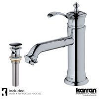 Karran 1-Handle 1-Hole Bathroom Faucet With Pop-up Drain, Chrome