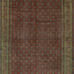 Noori Rug - Fine Vintage Distressed Ghulam Blue/Red Rug, 7'0x10'2 - A genuine one-of-a-kind, this Fine Vintage Distressed Ghulam rug pairs a traditional design with pronounced abrash. It was hand-knotted by skilled artisans over the course of a year using centuries old weaving techniques and has the appeal of a prized antique.)