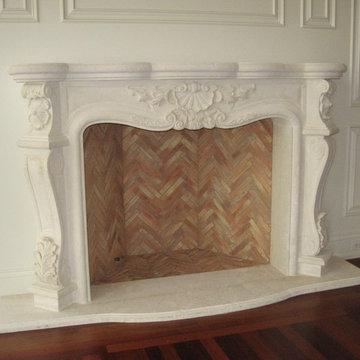 Custom Carving French Style Mantel, Vintage Firebrick