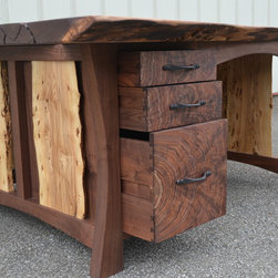 Live Edge Walnut Executive Desk - Desks And Hutches