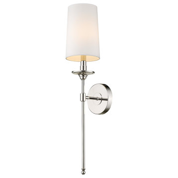Z-Lite 807-1S-PN Emily 1 Light Wall Sconce in Polished Nickel