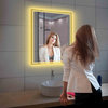 Fogless, Dimmable, Color Temperature Adjustable LED Mirror, Brush Gold, 30x36