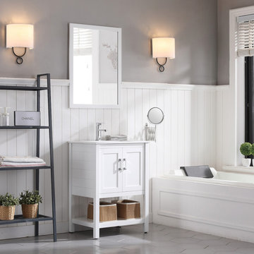 Glossy White Vanity Set