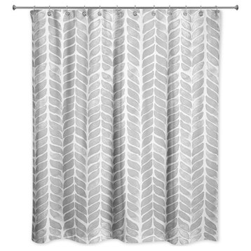Gray Petal Pattern 71x74 Shower Curtain