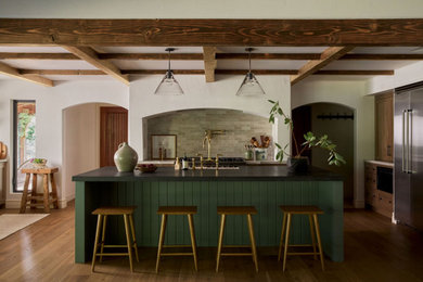 Arts and crafts kitchen photo in Sacramento