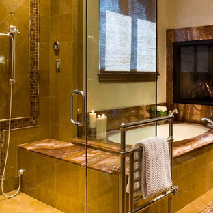 Rustikale Badezimmer mit Onyx-Waschbecken/Waschtisch Ideen, Design