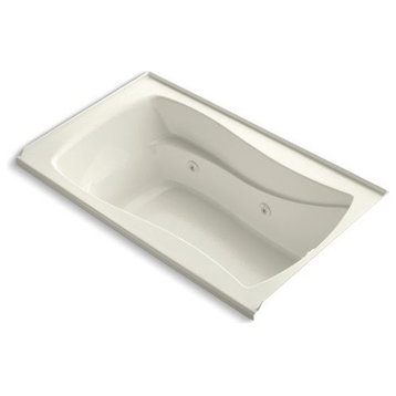 Kohler Mariposa 60"x36" Alcove Whirlpool With Right-Hand Drain & Heater, Biscuit
