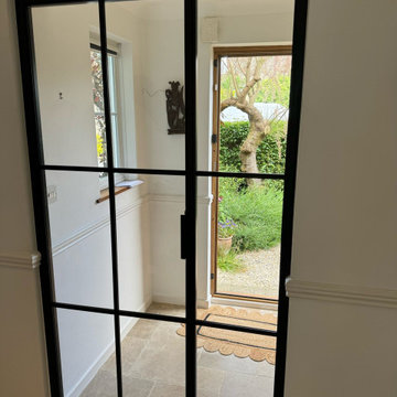 Double steel doors for porch