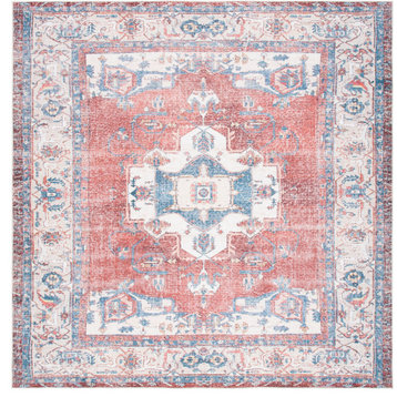 SEP355Q Rug Red, Ivory, 6'7" Square