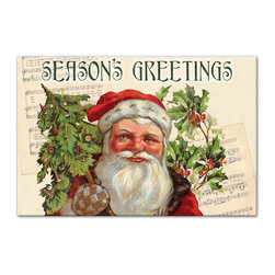 DDCG - Vintage "Season's Greetings" Canvas Wall Art, 36"x24" - Prints And Posters