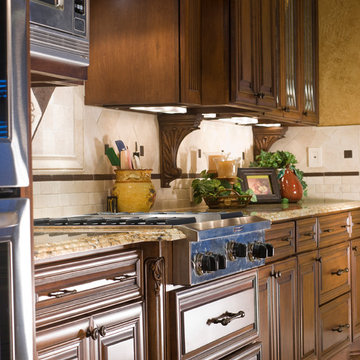 Traditional Kitchen with Beautiful Dark Custom Cabinets