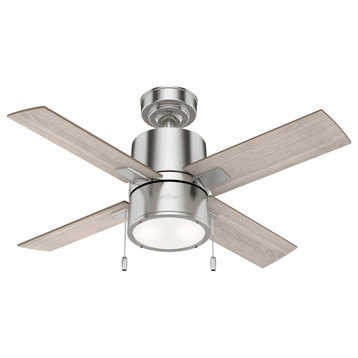 Hunter 42" Beck Brushed Nickel Ceiling Fan With LED Light Kit and Pull Chain
