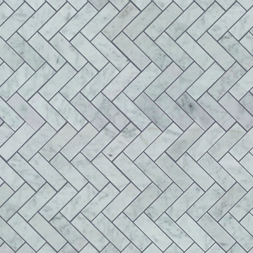Shaw CS57P Chateau - 1" x 3" Rectangle Herringbone Mosaic Floor - Bianco