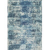 Traditional Vintage Bohemian Color Washed Floral Rug, Ocean Blue, 5'3"x7'7"