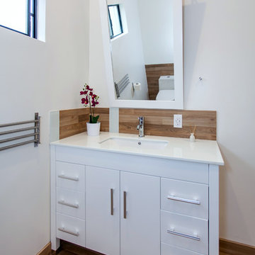 Modern Wood Panel Bathroom