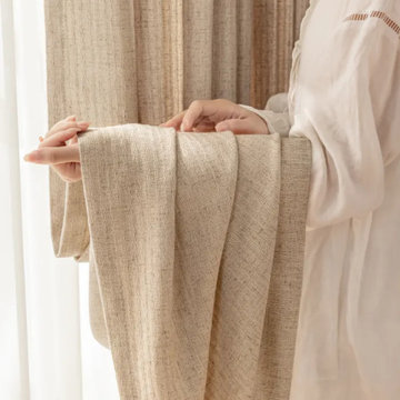 Linen Blend Curtains for a Warm Living Room