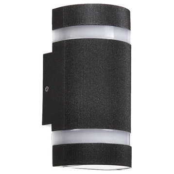 Modern Matte Black Outdoor Waterproof Aluminum LED Wall Light For Porch, H9.4"