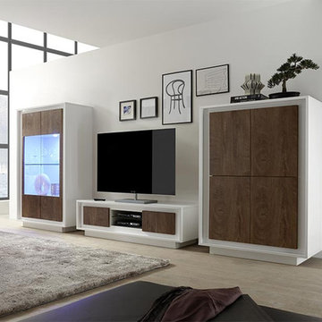 LC Mobili Sky Wall Unit White/Cognac - $2,175.00