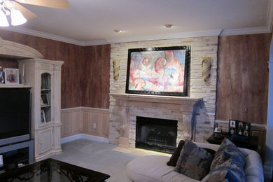 Living room - contemporary living room idea in St Louis