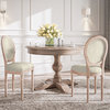 Farmhouse Dining Chairs Set of 2, with Round Back and Solid Wood Legs, Beige
