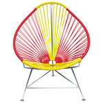 Innit Designs - Multicolor Acapulco Chair, Spain Weave, Chrome Frame - With a more laid back pear-shaped profile than our Innit Chair, the Acapulco Chair is comfortable without a cushion and made to last stylishly for years with its durable powder coated steel frame and colorfastUV-resistant woven vinyl cord.Available in an ace range of 18 vinyl cord colors and 5 frame finishes; the Acapulco Chair is weatherproof, breathable, stackable, easy to clean and perfect for both residential and commercial applications. Note: Chrome and copper frame finishes are suitable for indoor use only, while our stainless version is perfect for your yacht or seaside home.