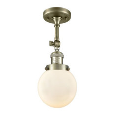 Innovations 1-LT LED Beacon 6" Semi-Flush Mount - Antique Brass