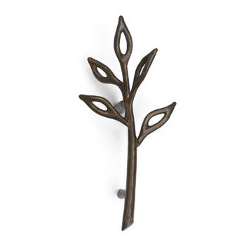 Pull 3" cc, Mink Contemporary Bronze and Stainless Steel CabinetLeaf Pull