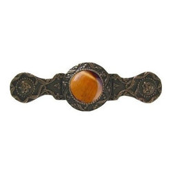 Inviting Home Inc. - Victorian Pull, Antique-Style Solid Bronze With Tiger Eye - Cabinet And Drawer Handle Pulls